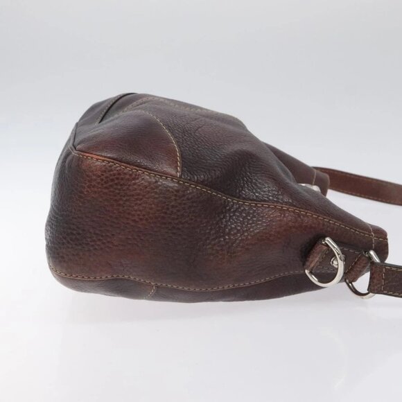 GUCCI Shoulder Bag Leather Brown Silver 247400 Auth ep9062 - Picture 6 of 16